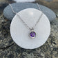 Sterling Silver Bezel Set Amethyst Necklace