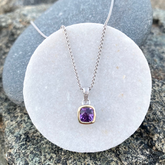 Two Tone Amethyst Necklace