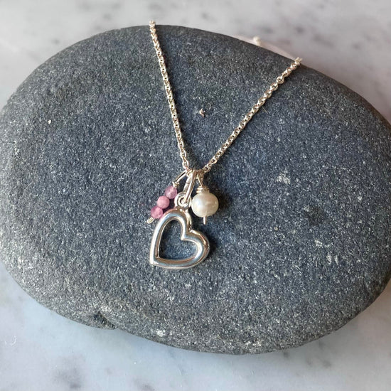 Pink Heart Charm Necklace