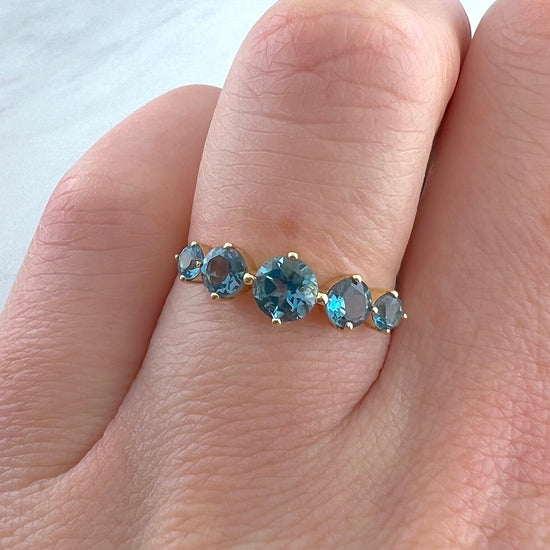14k Gold London Blue Topaz Band | By Meira T