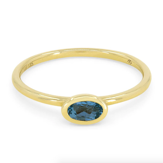 Petite London Blue Topaz Stacking Ring