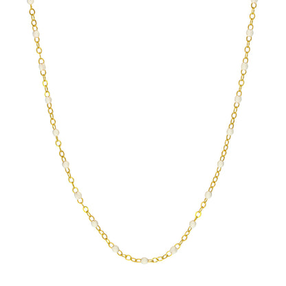 14k Gold Enamel Beaded Necklace