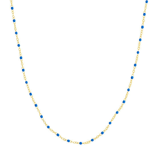 14k Gold Enamel Beaded Necklace