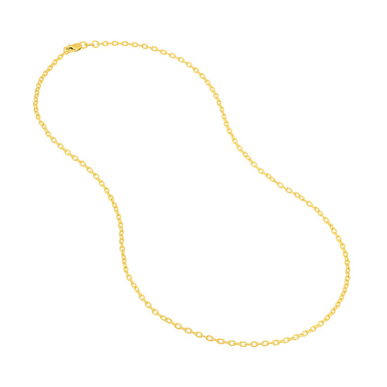 14k Gold Textured Rolo Chain