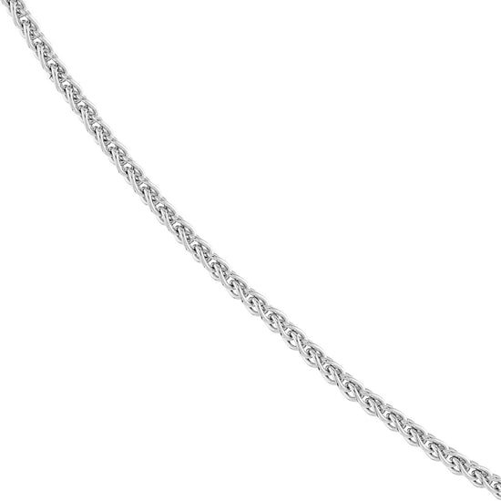 .85 mm 14k White Gold Wheat Chain