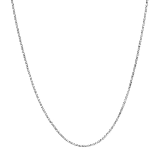 .85 mm 14k White Gold Wheat Chain