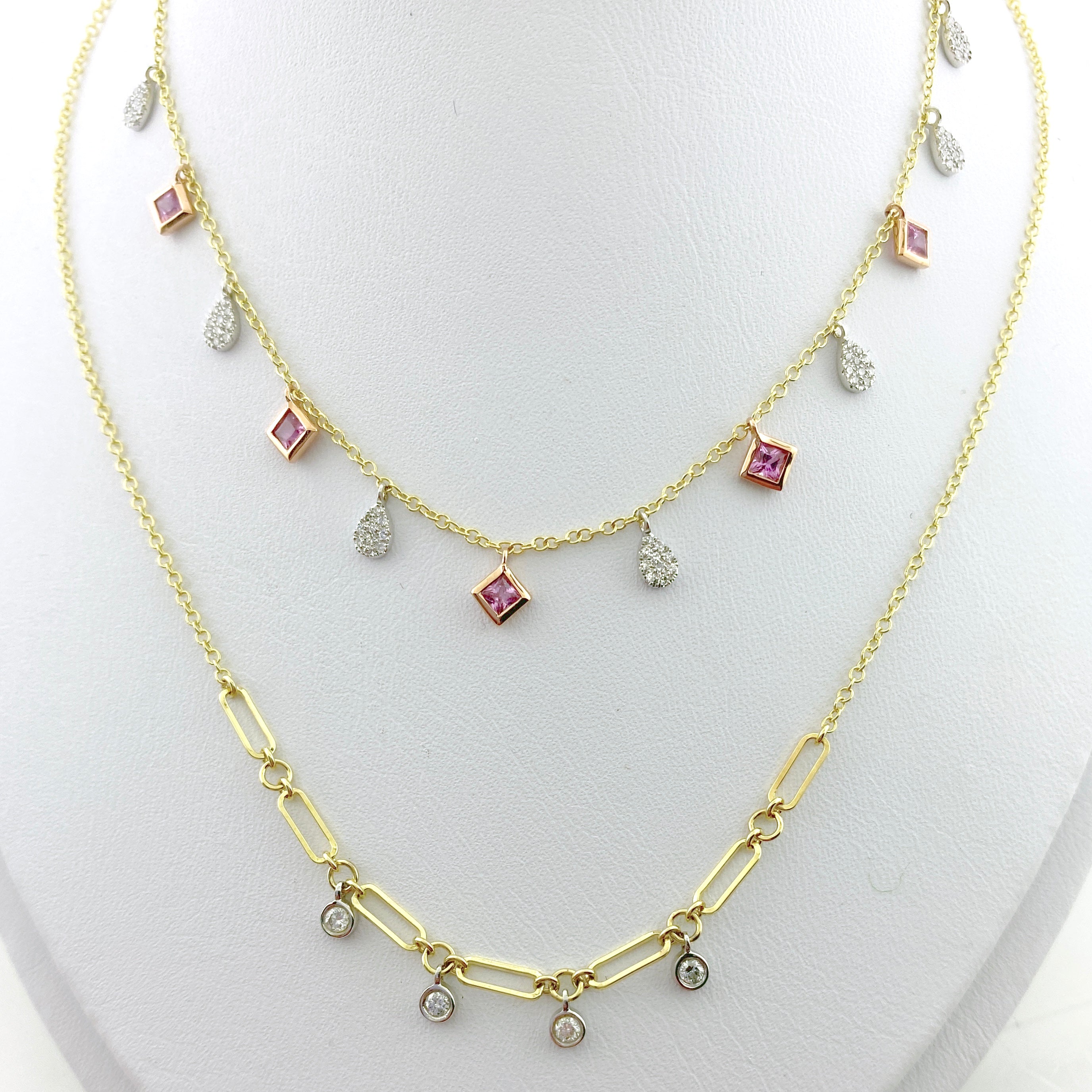 Trendy 1.10ctw Diamond Paperclip Link Necklace 14K Gold - Ruby Lane