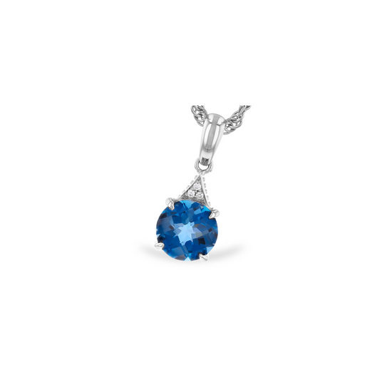 London Blue Topaz + Diamond Necklace