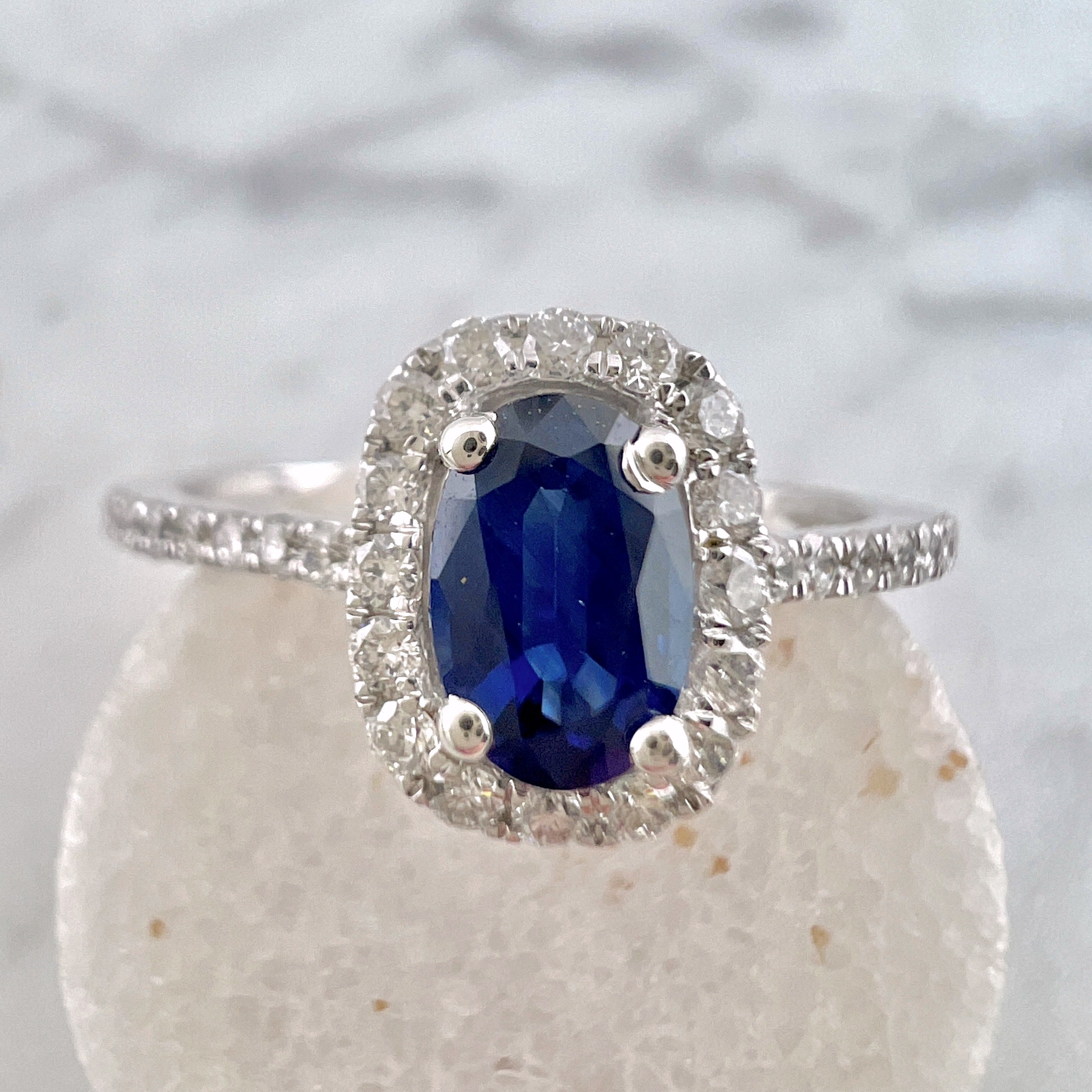 Oval Sapphire + Diamond Ring – Cape Cod Jewelers