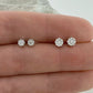 14k White Gold + Diamond Cluster Stud Earrings