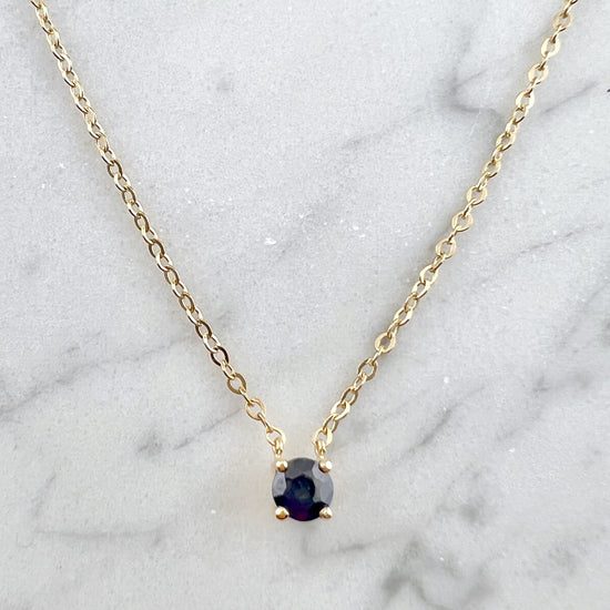 14k Gold Petite Sapphire Necklace