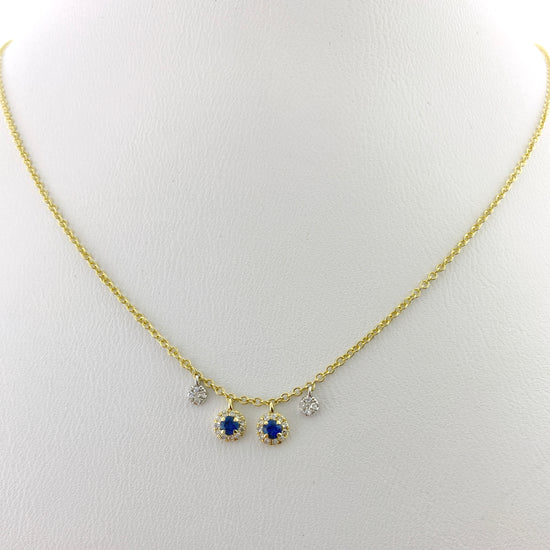 Petite Sapphire and Diamond Necklace | By Meira T