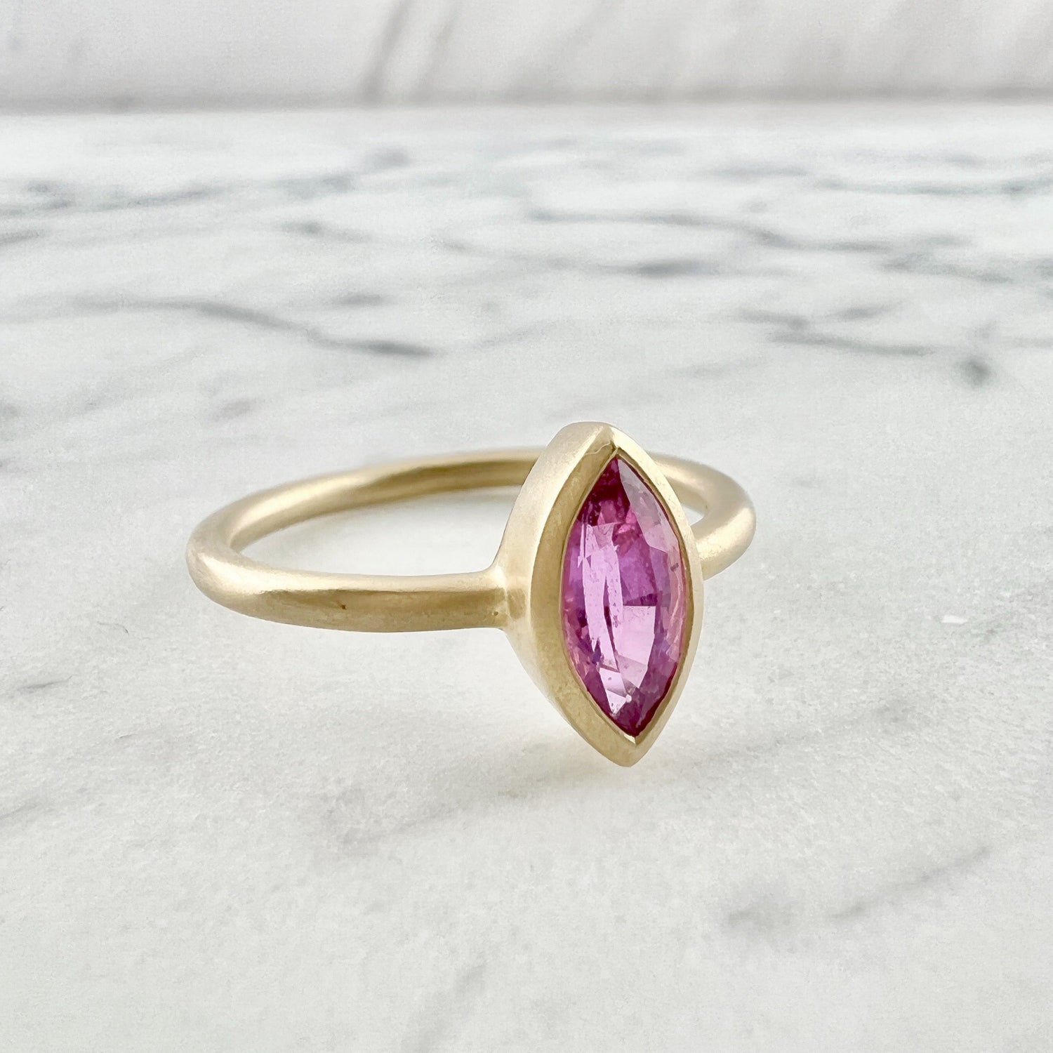Pink Sapphire Bezel Ring – Cape Cod Jewelers - Main Image