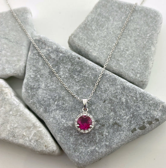 Pink Tourmaline + Diamond Necklace