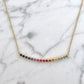 Rainbow Sapphire Curved Bar Necklace