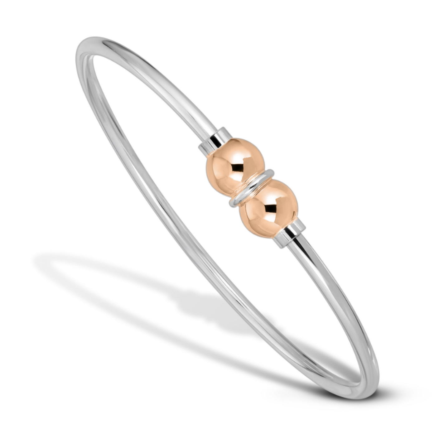 Buy 3 Layer Shimmering Rose Gold Plated Sterling Silver Flexible Bracelet  by Mannash™ Jewellery