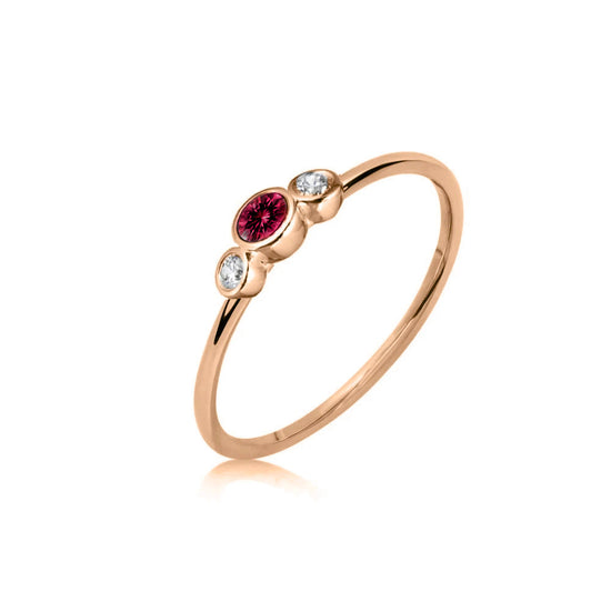 Ruby + Diamond Rose Gold Band | By Meira T