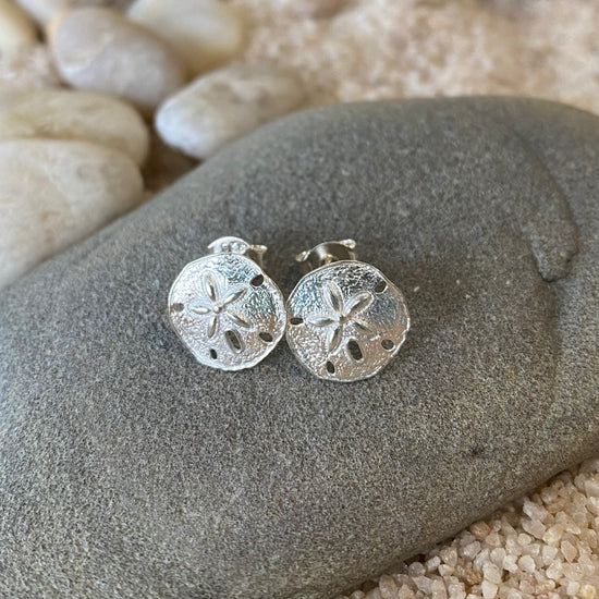 Sterling Silver Sand Dollar Stud Earrings