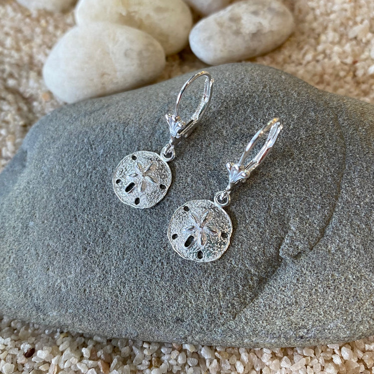 Silver sand dollar earrings on sale