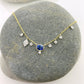 Blue Sapphire + Diamond Charm Necklace | By Meira T