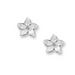 White Enamel + Sapphire Floral Stephanotis Stud Earrings
