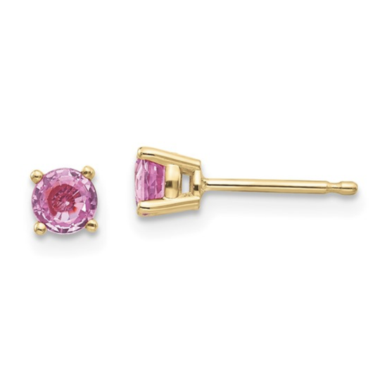 14k Pink Sapphire Stud Earrings