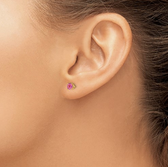 14k Pink Sapphire Stud Earrings