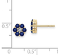 Sapphire + Diamond Flower Stud Earrings