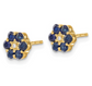 Sapphire + Diamond Flower Stud Earrings