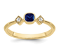Sapphire + Diamond Petite Geometric Ring