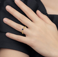 Sapphire + Diamond Petite Geometric Ring
