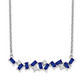 14k White Gold Sapphire + Diamond Bar Necklace