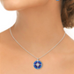 Blue Enamel + Sapphire Compass Rose Necklace