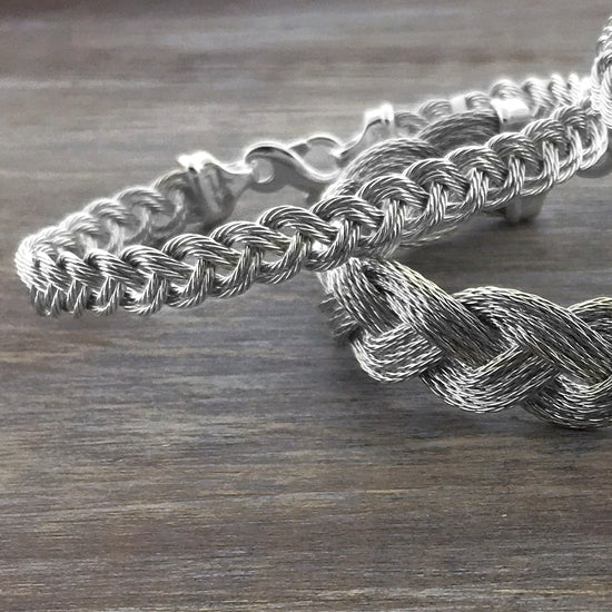 Sterling Silver Braided Nautical Rope Bracelet (2 Strand)