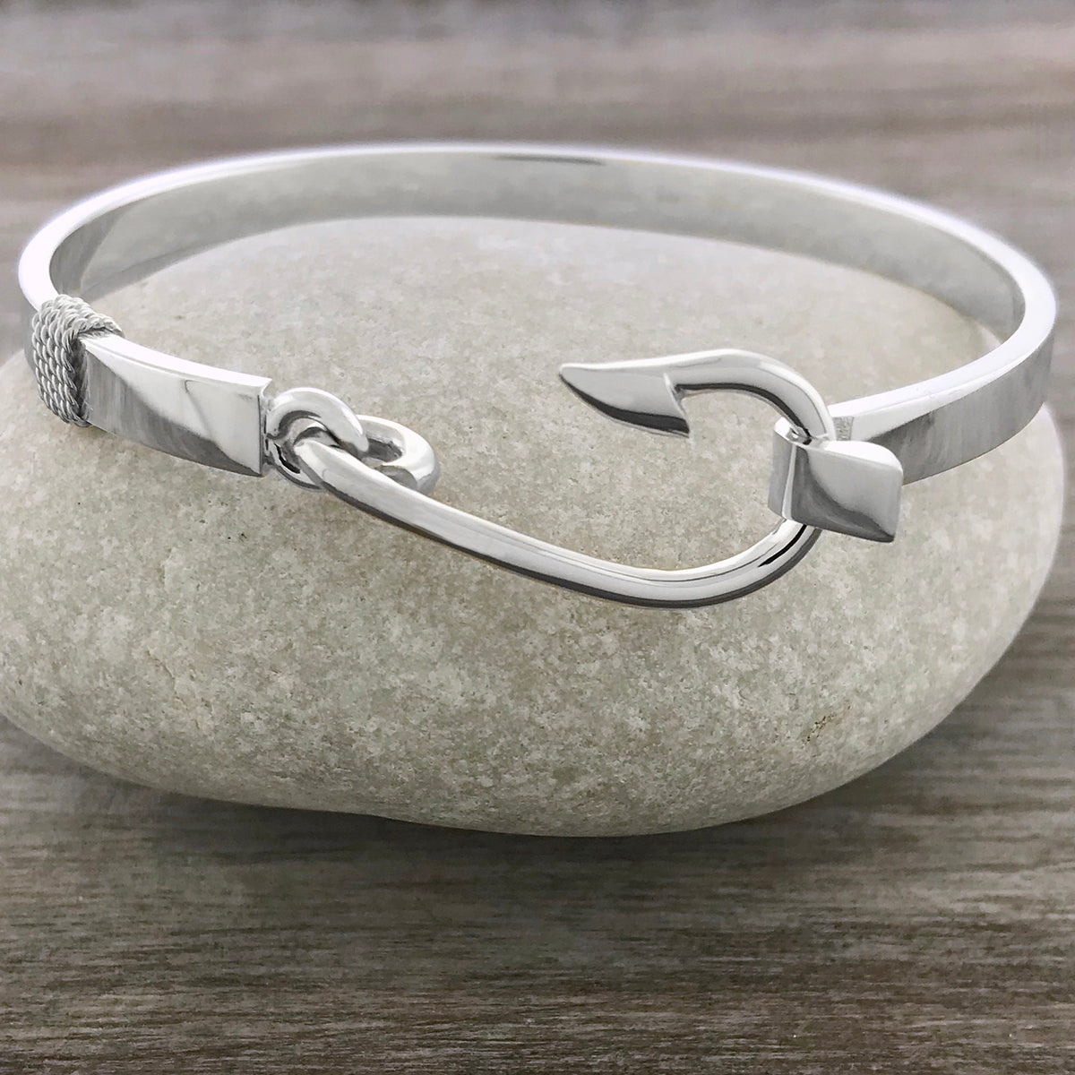 Fisherman's Hook Bracelet All Sterling Silver / 7.5 (L)