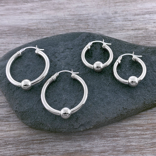Sterling Silver Cape Cod Classic Single Ball Hoops