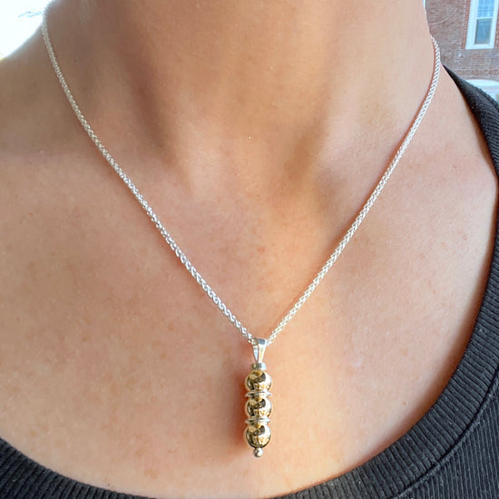 Cape Cod Triple Ball Drop Wheat Chain Necklace