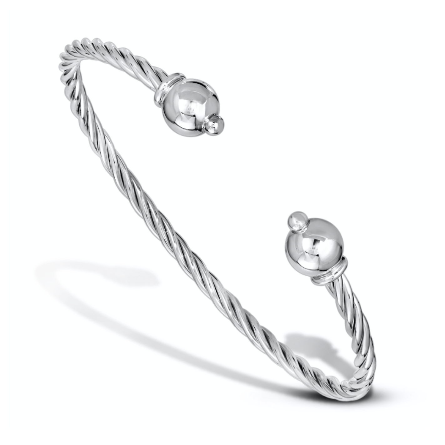 Silver cuff bracelet has braided style - One size - VY Jewelry