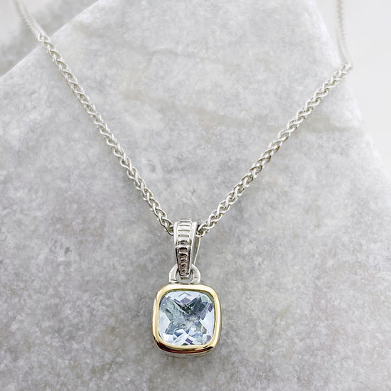 Two Tone Aquamarine Necklace