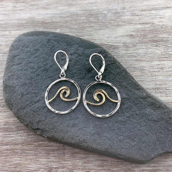 Two Tone Wave Earrings