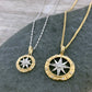 Two Tone Diamond Compass Pendant
