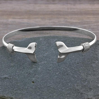 Whale Tail Cuff with Spaced Rope Bracelet