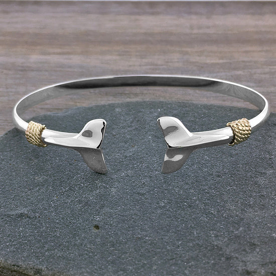 Whale Tail Cuff with Spaced Rope Bracelet