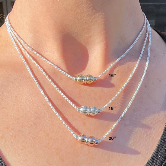 Cape Cod Double Ball Wheat Chain Necklace