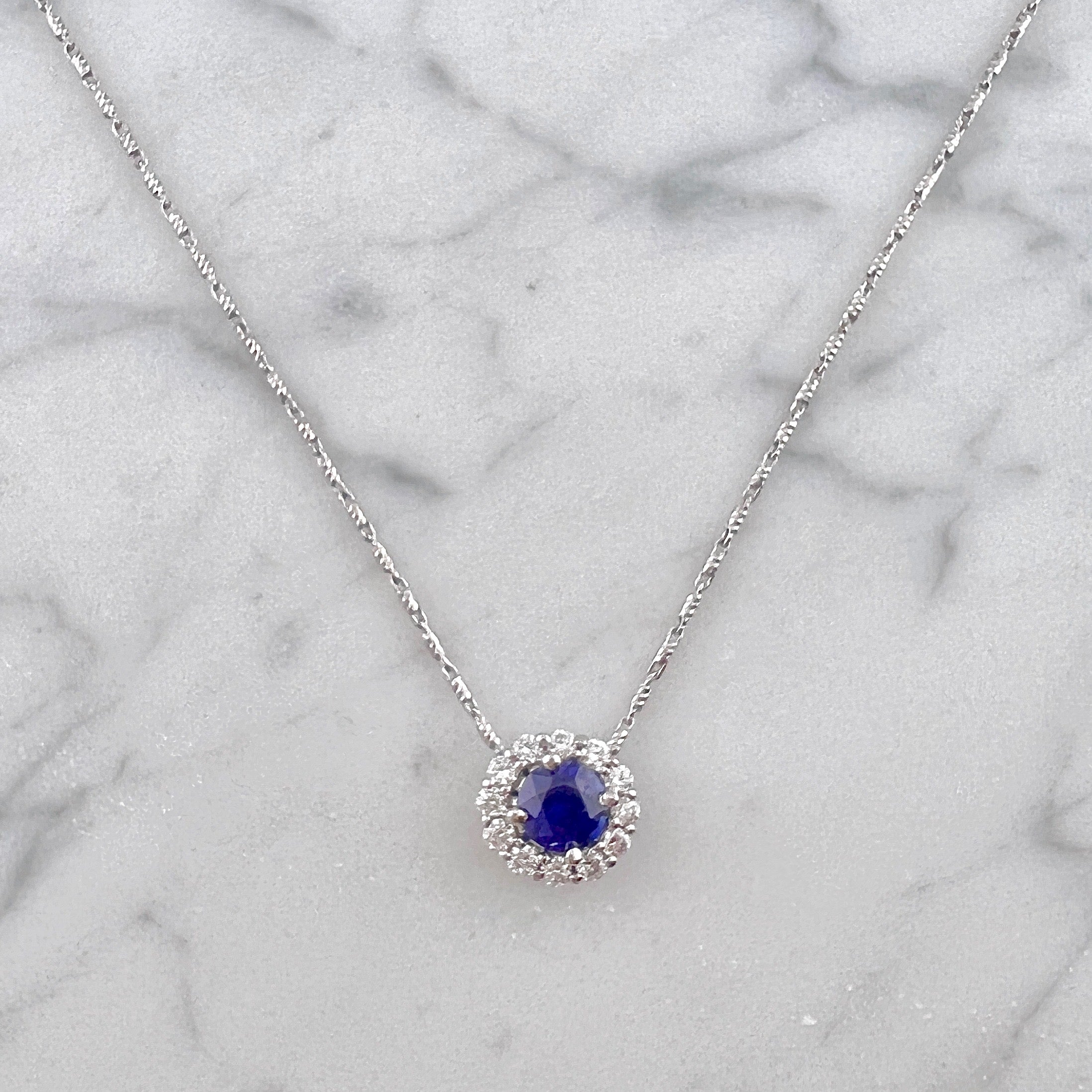 Gold White Sapphire Necklace – Dandelion Jewelry