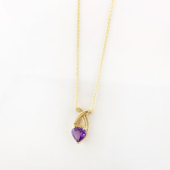 XO Amethyst Heart Necklace