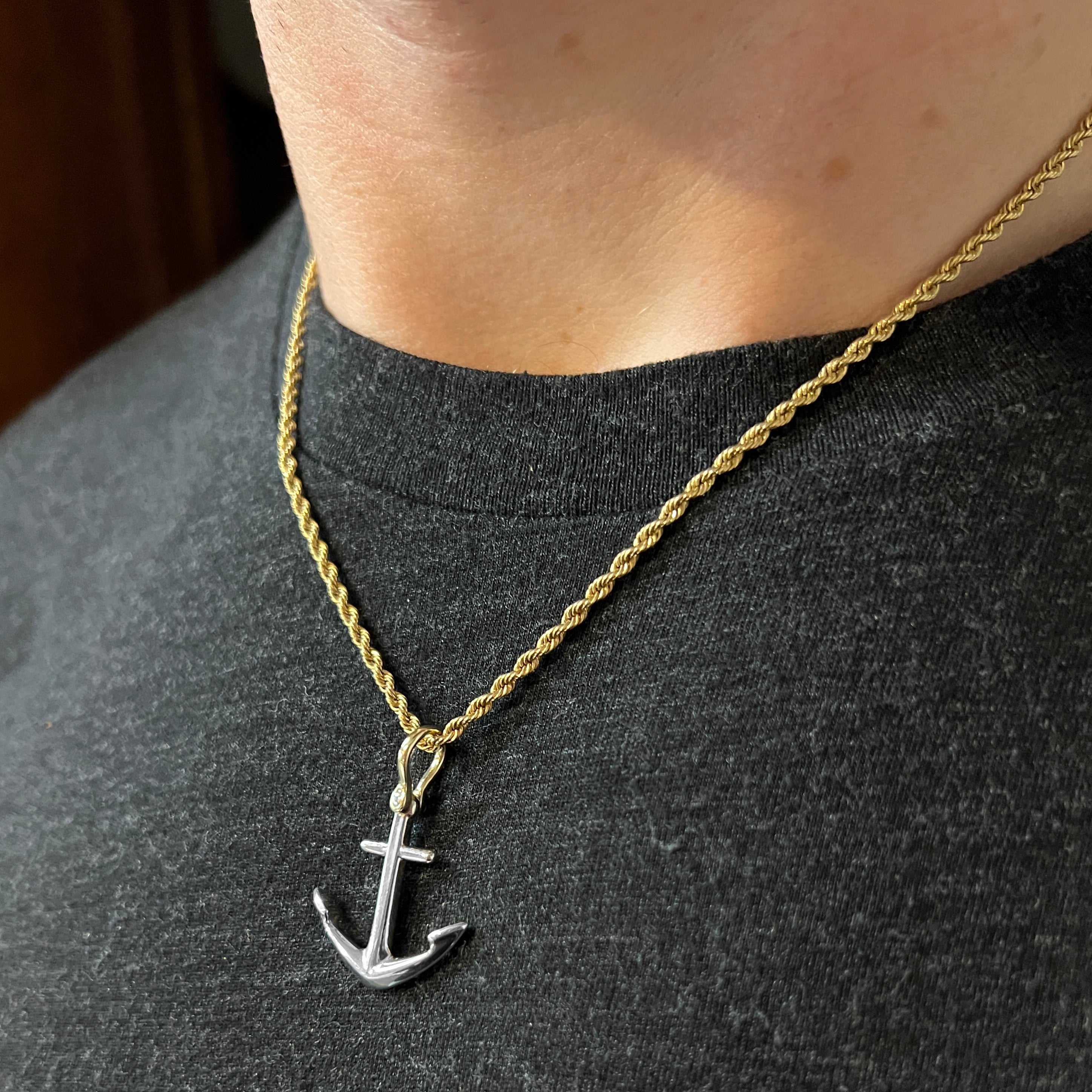 Buy Baronyka Handmade Anchor Pendant Necklace for Men, Bronze-Plated, Mens  Anchor Necklace, 24
