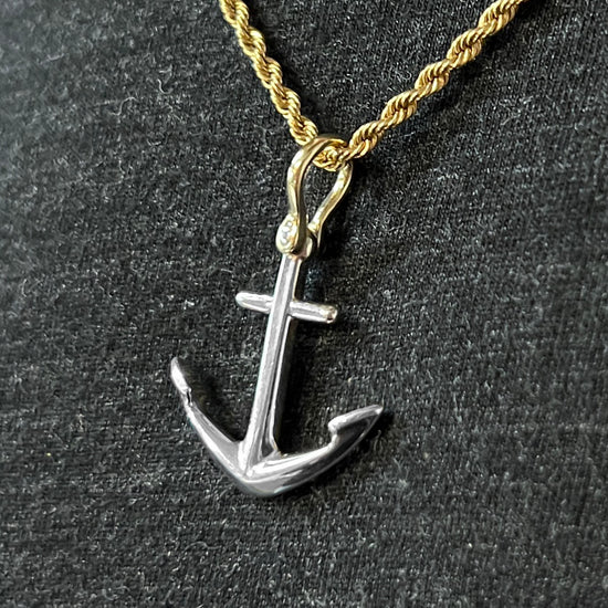 Two Tone Anchor Necklace
