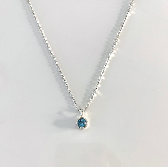 Sterling Silver + Blue Topaz Necklace