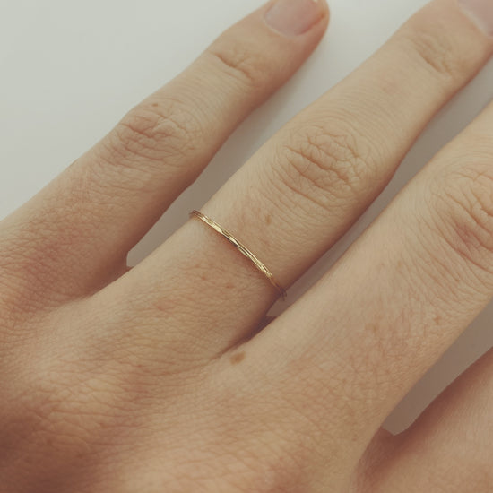 Delicate Textured Gold Ring